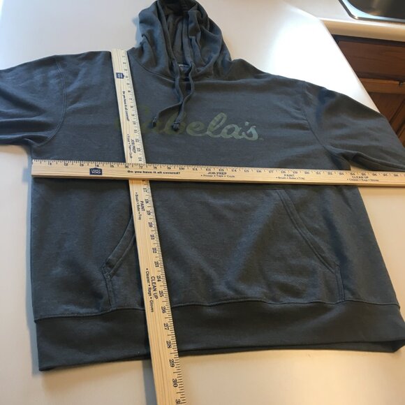 Cabelas Hoodie Sweatshirt Mens Large Gray Green Pullover Kangaroo Pouch - Picture 5 of 8